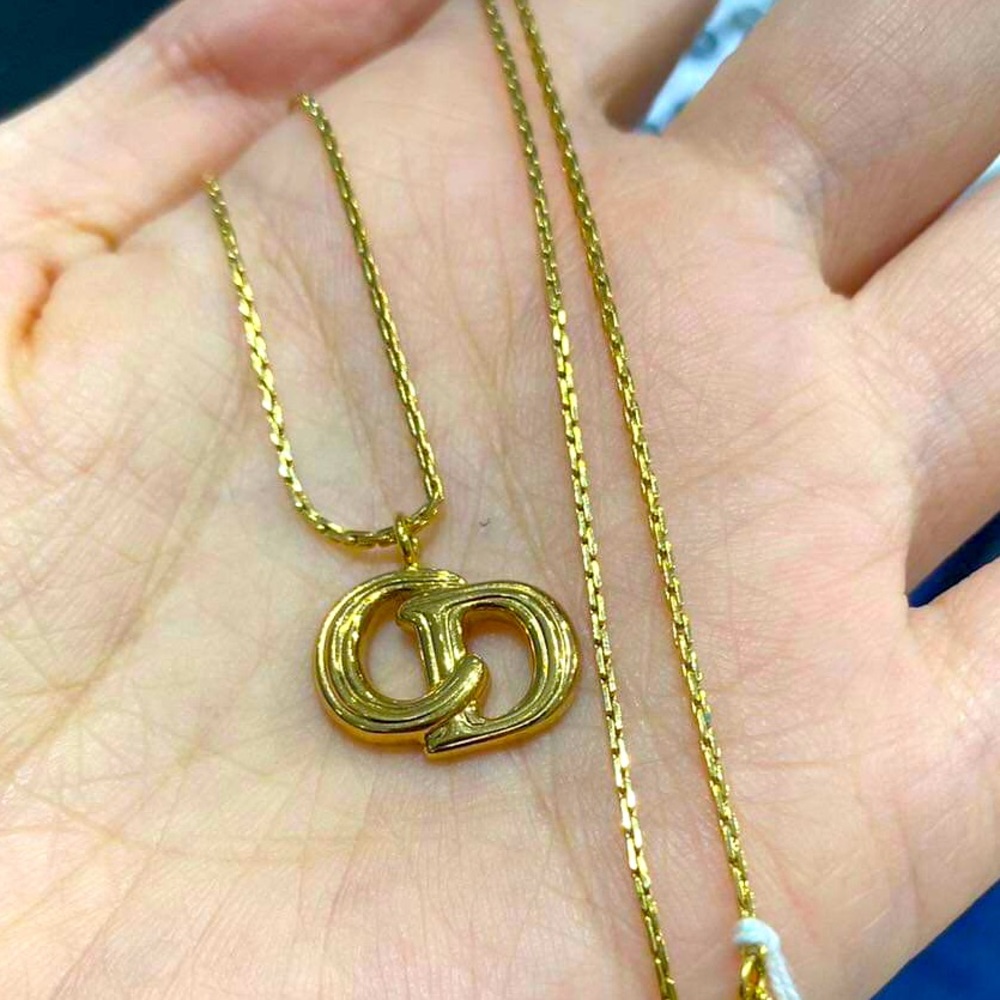 Dior necklace gold tone